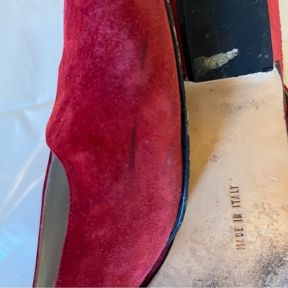 Salvatore Ferragamo size 9AA almond toe red suede slingback flats - Picture 4 of 6